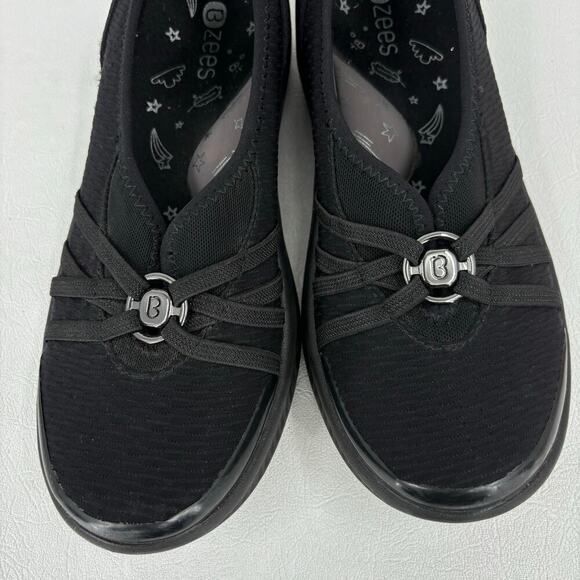 Bzees Niche Slip On Loafer Women's Size 6.5 Black Stretch Comfort Shoe Washable - Picture 6 of 9